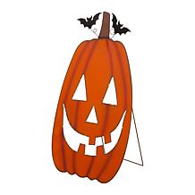 Glitzhome 36.25in.H Lighted Metal Cutout Pumpkin Porch Décor