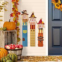 Glitzhome 36"H Fall 3pc Wood Sacrecrow Family Porch Decor
