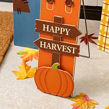 Glitzhome 36"H Fall 3pc Wood Sacrecrow Family Porch Decor
