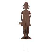 Glitzhome 36in. H Metal Thanksgiving Pilgrim Boy Yard/ Hanging Decor