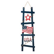 Glitzhome 36in H Patriotic Americana Ladder-shaped USA Porch Decor
