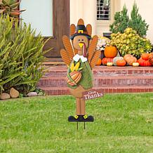Glitzhome 36in. H Thanksgiving Metal Turkey Yard / Standing Decor