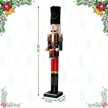 Glitzhome 36in. H Wooden Christmas Drummer Nutcracker