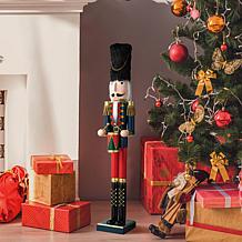 Glitzhome 36in. H Wooden Christmas Drummer Nutcracker