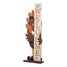 Glitzhome 36in.H Thanksgiving Wooden Turkey Welcome Porch Décor