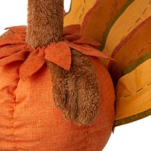 Glitzhome 37.00in.H Fabric Turkey Standing Décor With Telescoping Legs