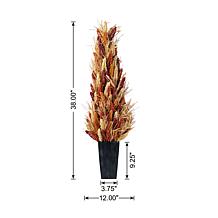 Glitzhome 38"H Fall Multi-Colored Sorghum Porch Tree
