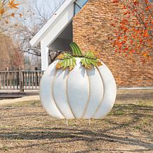 Glitzhome 39.5"H Fall Oversized Metal Pumpkin Yard Stake or Wall Dé...