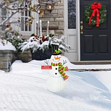 Glitzhome 40" Metal Snowman Yard Stake