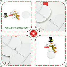 Glitzhome 40" Metal Snowman Yard Stake