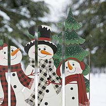 Glitzhome 41.5" Metal Snowman Family Combo Yard Stake