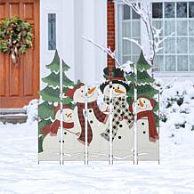 Glitzhome 41.5" Metal Snowman Family Combo Yard Stake