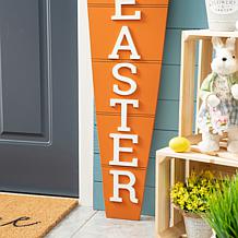 Glitzhome 41.5in H Easter Wooden and Metal Carrot Porch Decor