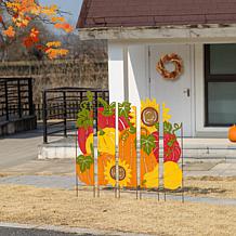Glitzhome 41.75"H Fall Metal Pumpkin Patch Combo Yard Stake