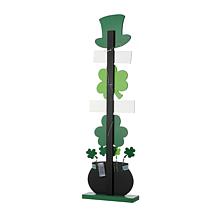 Glitzhome 42" Lighted St. Patrick's Wooden Shamrocks Porch Décor