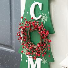 Glitzhome 42" Wooden Christmas Tree "WELCOME" Sign