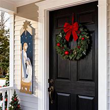 Glitzhome 42"H Christmas Double Sided Nativity Porch Leaner