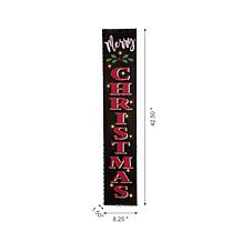 Glitzhome 42"H Lighted Wooden Black Christmas Porch Sign