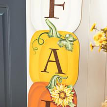 Glitzhome 42in. H Fall Wood Stacked Pumpkin Porch Decor