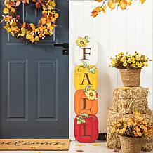 Glitzhome 42in. H Fall Wood Stacked Pumpkin Porch Decor