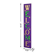 Glitzhome 42in H Mardi Gras WELCOME Wooden Porch Sign