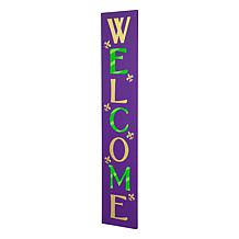 Glitzhome 42in H Mardi Gras WELCOME Wooden Porch Sign