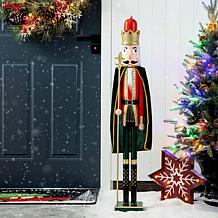 Glitzhome 42in. H Wooden Christmas King Nutcracker