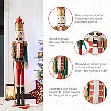 Glitzhome 42in. H Wooden Christmas King Nutcracker
