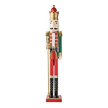 Glitzhome 42in. H Wooden Christmas King Nutcracker