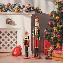 Glitzhome 42in. H Wooden Christmas King Nutcracker