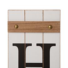 Glitzhome 42in H Wooden Home Porch Sign with 3 Changeable Wreathes.