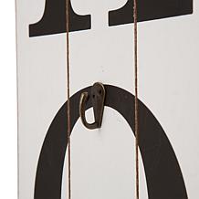 Glitzhome 42in H Wooden Home Porch Sign with 3 Changeable Wreathes.