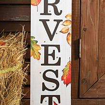 Glitzhome 42in.H Fall Lighted Maple leaves Wooden Porch Sign