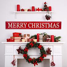Glitzhome 45.75in. L Enameled Metal MERRY CHRISTMAS Wall Sign