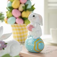 Glitzhome 4.5in H Set of Three Easter Resin Bunny Table Decor
