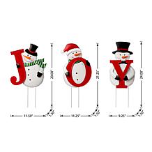 Glitzhome 48" Metal JOY Snowman Yard Stake or Wall Decor