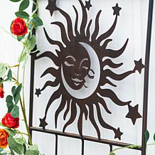 Glitzhome 48"H Metal Sun Garden Trellis with Stars Design