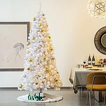 Glitzhome 48in. D Deluxe Velvet Ruffled Christmas Tree Skirt