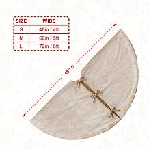 Glitzhome 48in. D Faux Rabbit Fur Christmas Tree Skirt