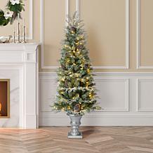 Glitzhome 5' Pre-Lit Artificial Pine Christmas Tree w 180 White Lights