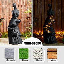 Glitzhome 5-Tiered Abstract Outdoor Fountain w/ Pump & LED Light