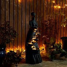 Glitzhome 5-Tiered Abstract Outdoor Fountain w/ Pump & LED Light