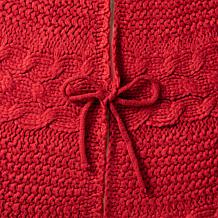 Glitzhome 52" Knitted Acrylic Red Christmas Tree Skirt