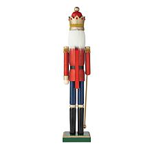 Glitzhome 54" Wooden Christmas Glitter King Nutcracker
