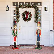 Glitzhome 54" Wooden Christmas Glitter King Nutcracker