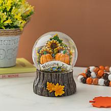 Glitzhome 5.75''H Fall Sunflower and Pumpkin Resin Waterglobe
