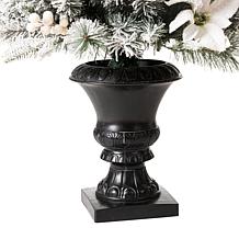 Glitzhome 5ft Poinsettia Flocked Pine Artificial Christmas Porch Tree