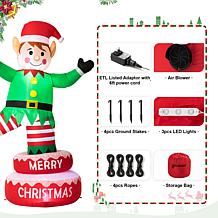 Glitzhome 6' Lighted Inflatable Rotating Elf