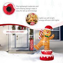 Glitzhome 6' Lighted Inflatable Rotating Gingerbread Man