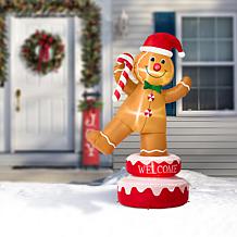Glitzhome 6' Lighted Inflatable Rotating Gingerbread Man